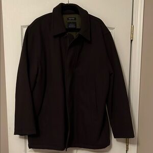 Nautica Men's Dark Brown Wool Blend Car Coat size L